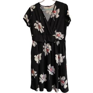 Ouges Church Work Casual Faux Wrap Dress Size 2XL